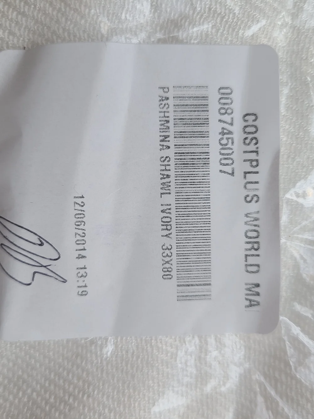 Cost Plus World Market White Scarf or Wrap